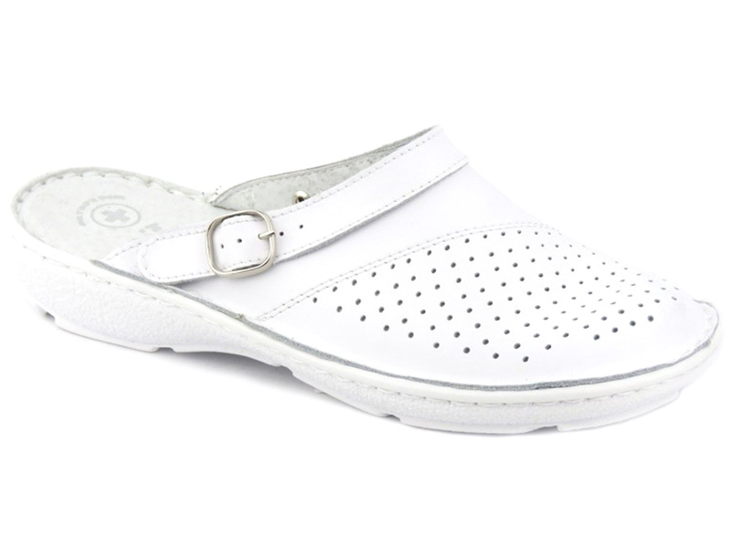 Bequeme Damen-Hygiene-Flip-Flops - Helios Komfort 654, weiß