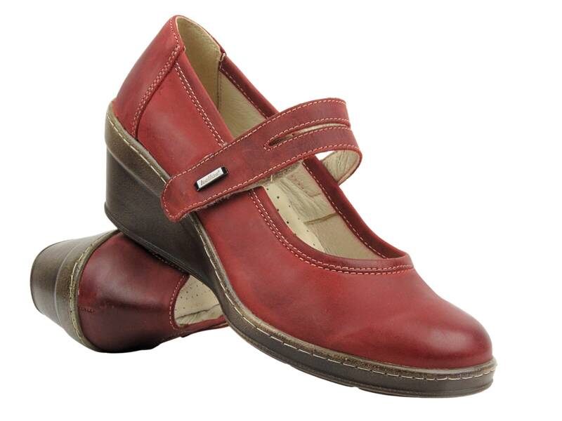 Bequeme Damen-Keilschuhe - HELIOS Komfort 678, rot