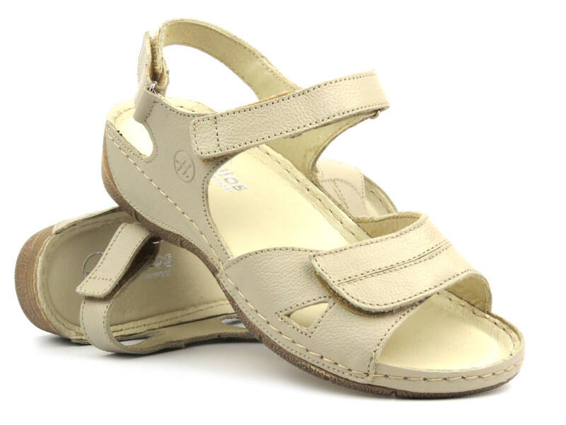 Bequeme Damen-Ledersandalen - HELIOS Komfort 106, gold