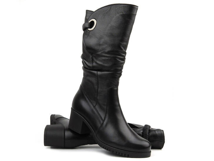 Bequeme Damen-Stiefeletten aus Leder – Galant 888, schwarz