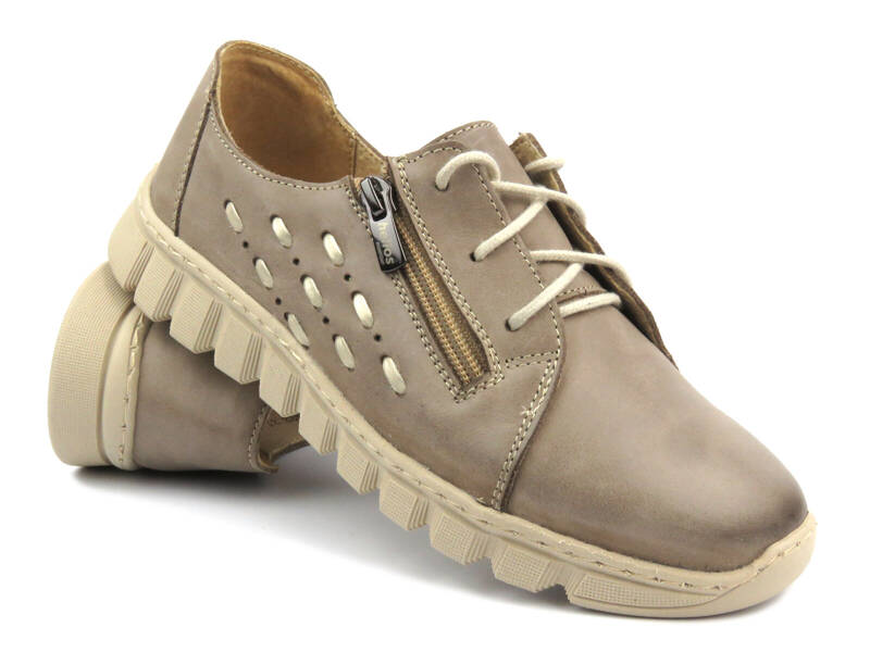 Bequeme Damenschuhe aus Leder - Helios 422, beige