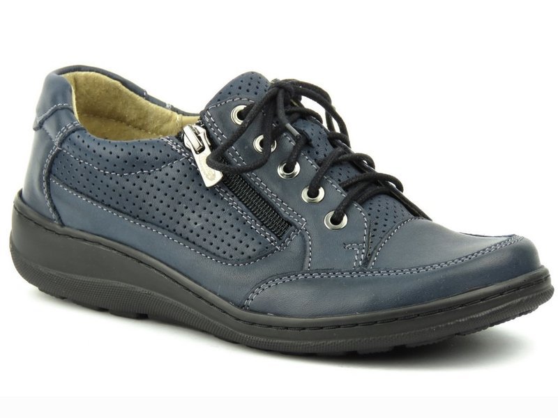 Bequeme Damenschuhe der polnischen Marke Helios Komfort 357, Marineblau