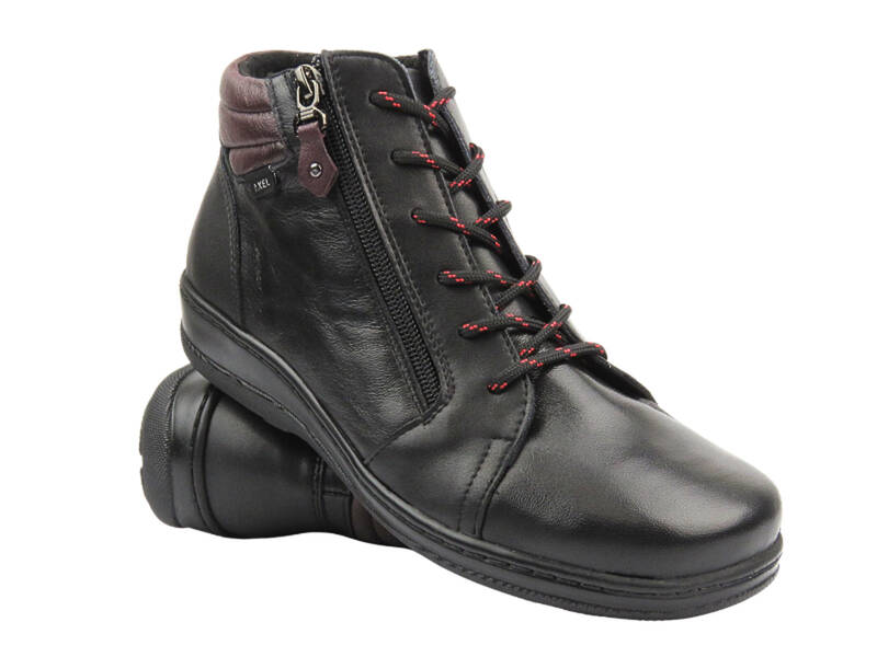 Bequeme Damenstiefelette mit Reißverschluss - AXEL 4356, schwarz