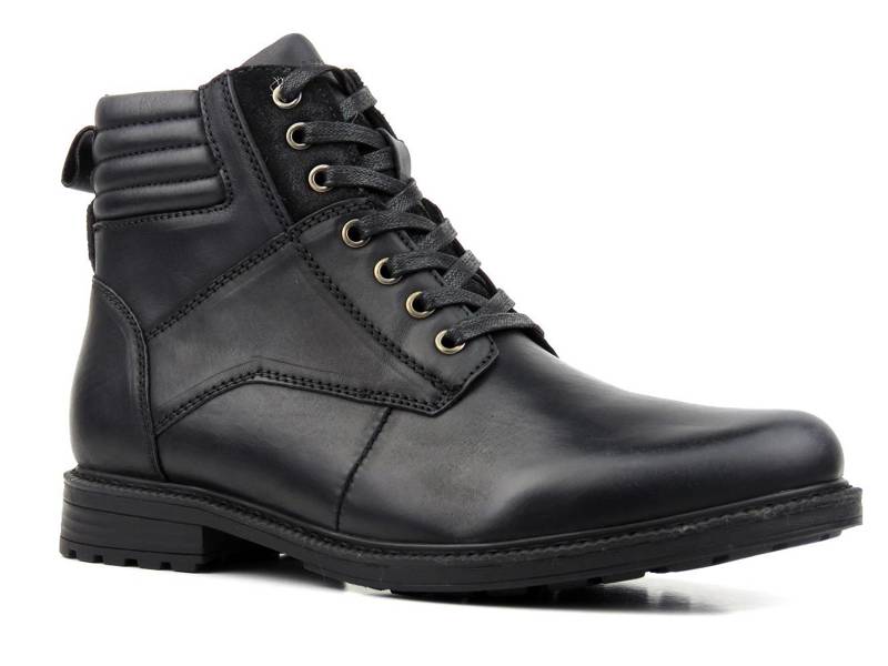 Bequeme Herrenstiefelette aus Naturleder - AMERICAN CLUB CY34/20, schwarz