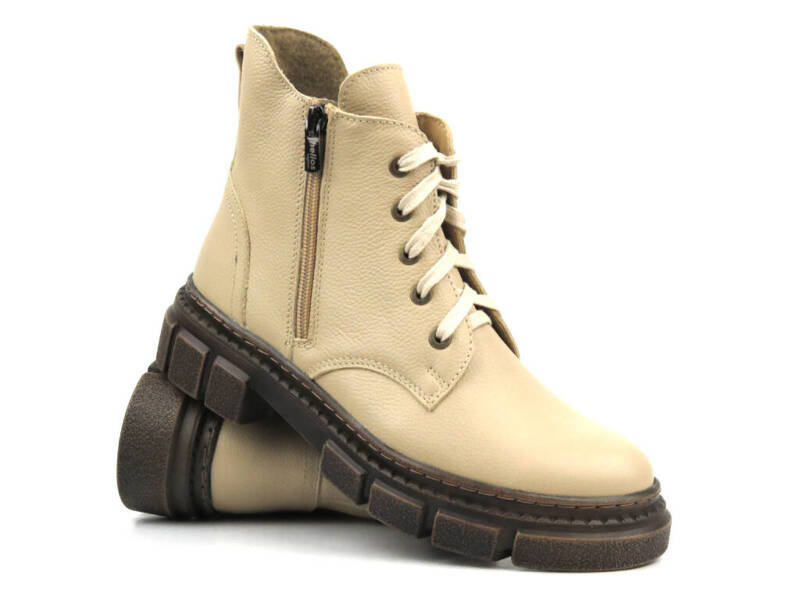 Bequeme, isolierte Damenstiefelette - HELIOS Komfort 544, hellbeige