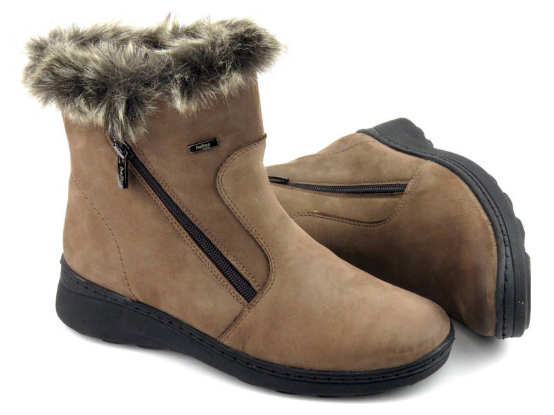 Bequeme, mit Schaffell isolierte Damenstiefel - HELIOS Komfort 514, dunkelbeige