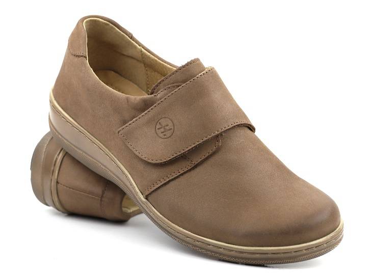 Bequemer Damenschuh mit breiterem Schaft - HELIOS Komfort 382-2, dunkelbeige