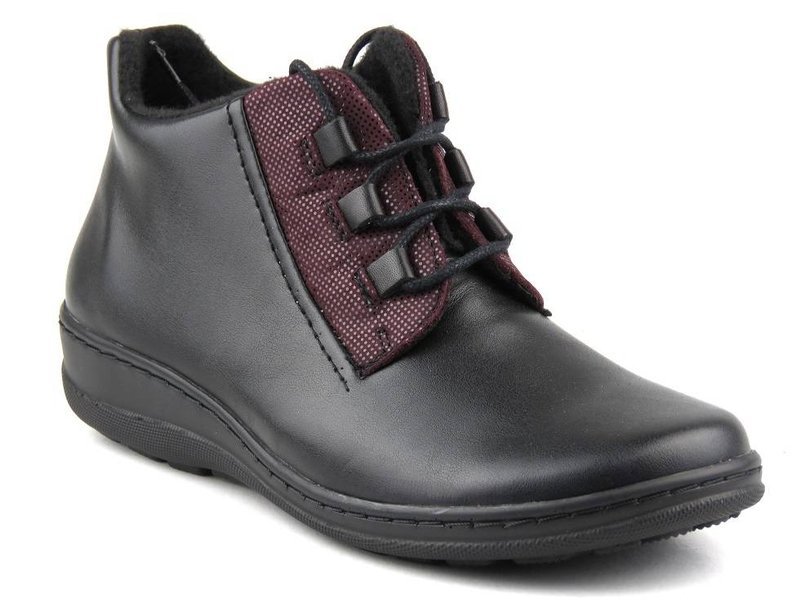 Breitere Damenstiefelette mit nahtlosem Vorderblatt – HELIOS Komfort 592, schwarz