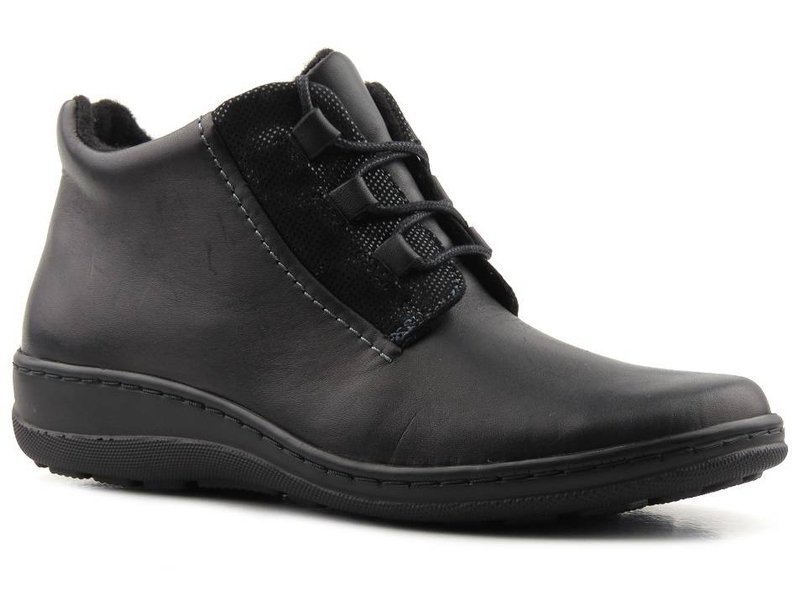 Breitere Damenstiefelette mit nahtlosem Vorderblatt – HELIOS Komfort 592, schwarz