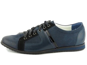 CONHPOL 987 Herren-Sportschuhe aus Leder, Marineblau