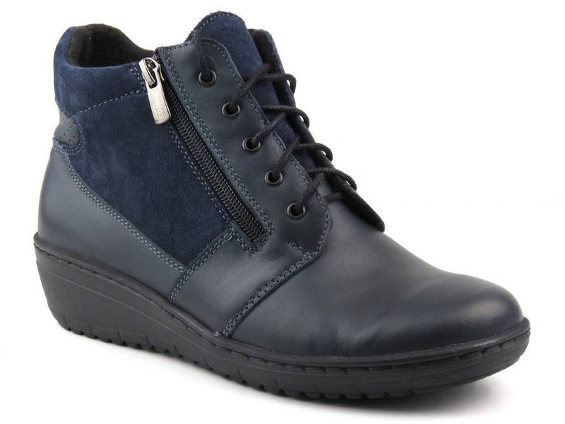 Damen-Alltagsstiefel aus Leder – HELIOS 598, Marineblau