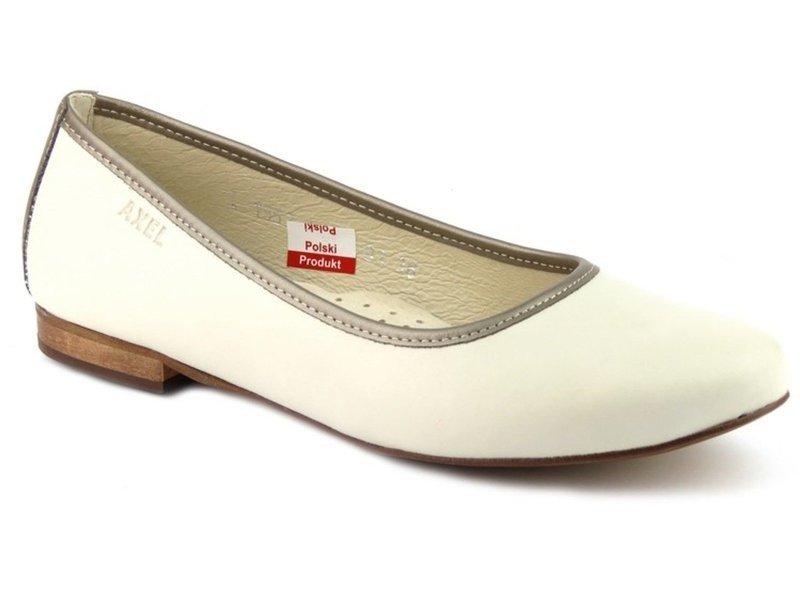 Damen-Ballerinas aus Leder – AXEL 1553, beige