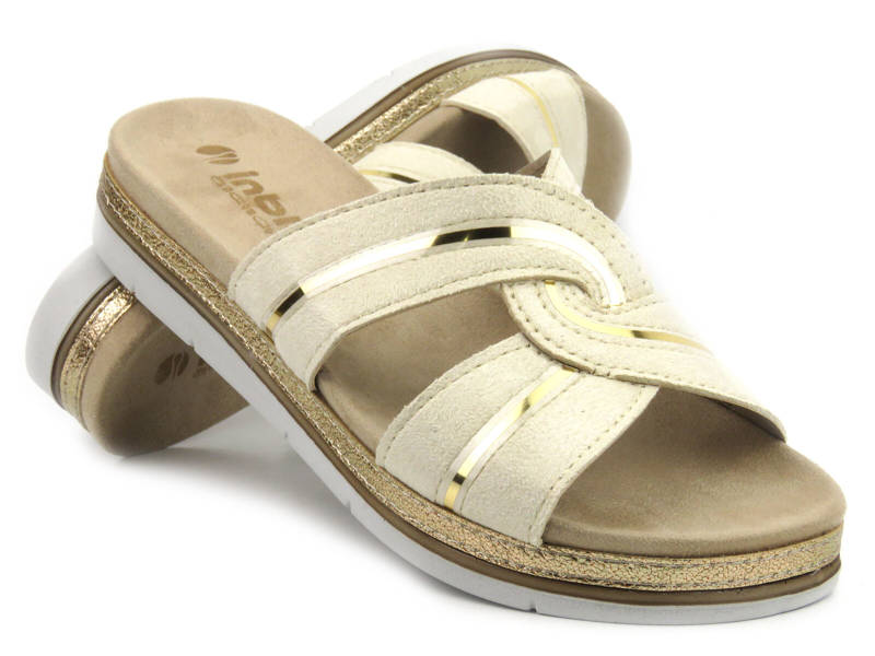 Damen-Flip-Flops für Sommer und Urlaub – INBLU SA-43, beige