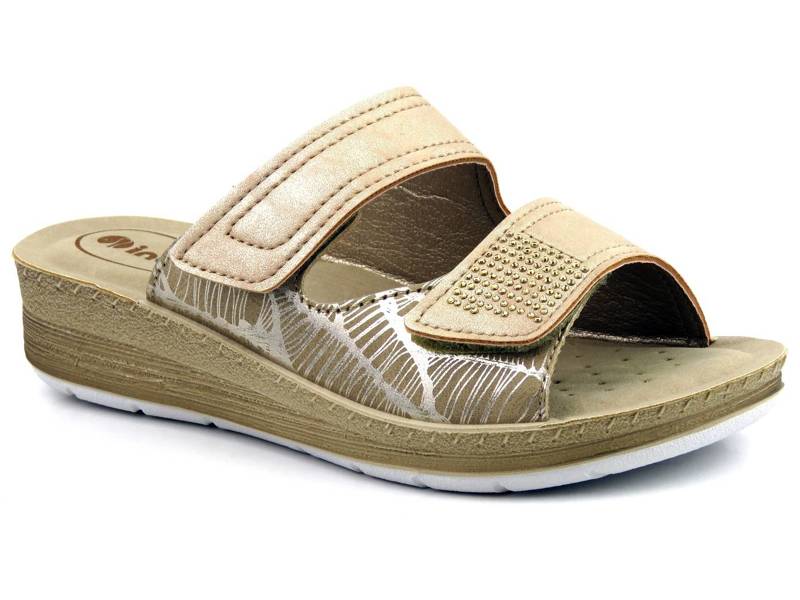 Damen-Flip-Flops mit Klettverschluss – INBLU FC-46, Sand