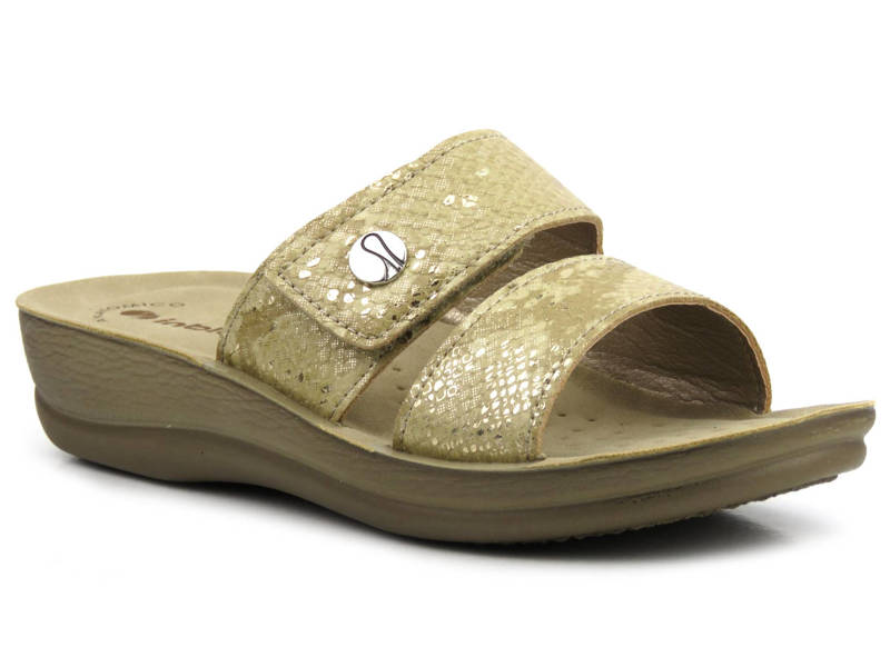 Damen-Flip-Flops mit Klettverschluss – INBLU VR-56, Gold