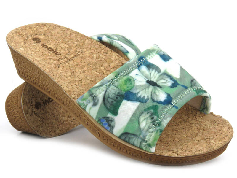 Damen-Flip-Flops mit Kork-Innensohle – INBLU IN-DI-TA, grün