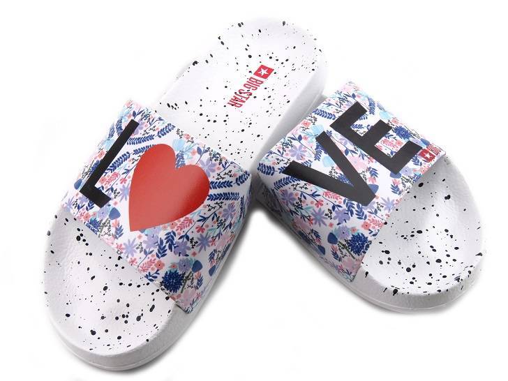 Damen-Flip-Flops mit der Aufschrift LOVE - BIG STAR DD274A256, weiß