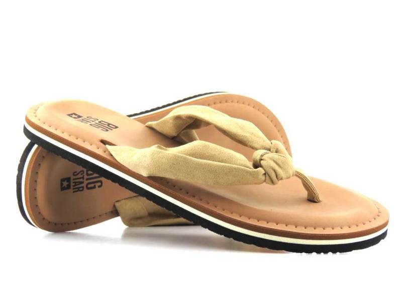 Damen-Flip-Flops mit weicher Innensohle – Big Star LL274623, beige