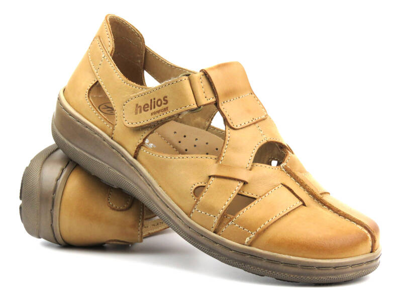 Damen-Frühling-Sommer-Lederschuhe - Helios Komfort 423, hellbraun