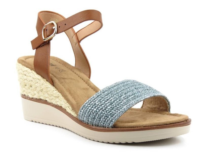 Damen-Keilsandalen, Espadrilles – JEZZI 21SD98-3590, blau