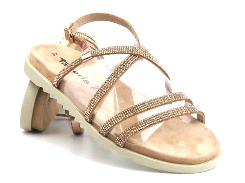 Damen-Ledersandalen - Tamaris 28121, Gold