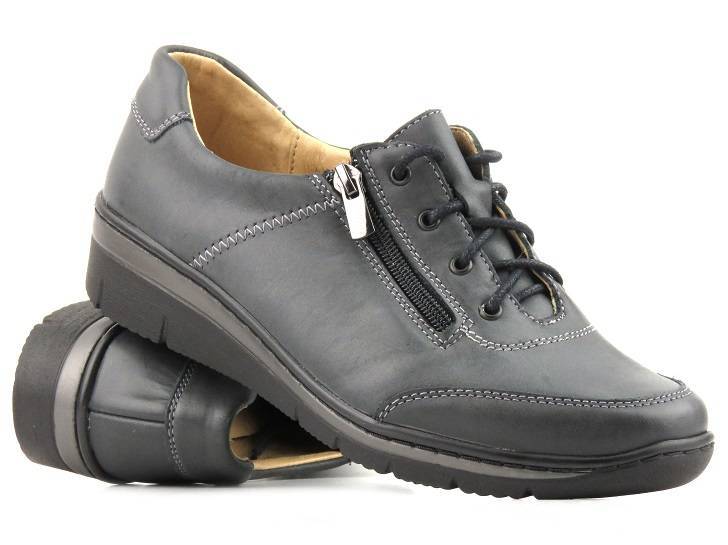 Damen-Lederschuhe - HELIOS Komfort 334-2, Graphit