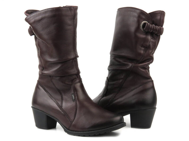 Damen-Lederstiefel – AXEL 4293, Burgunderrot