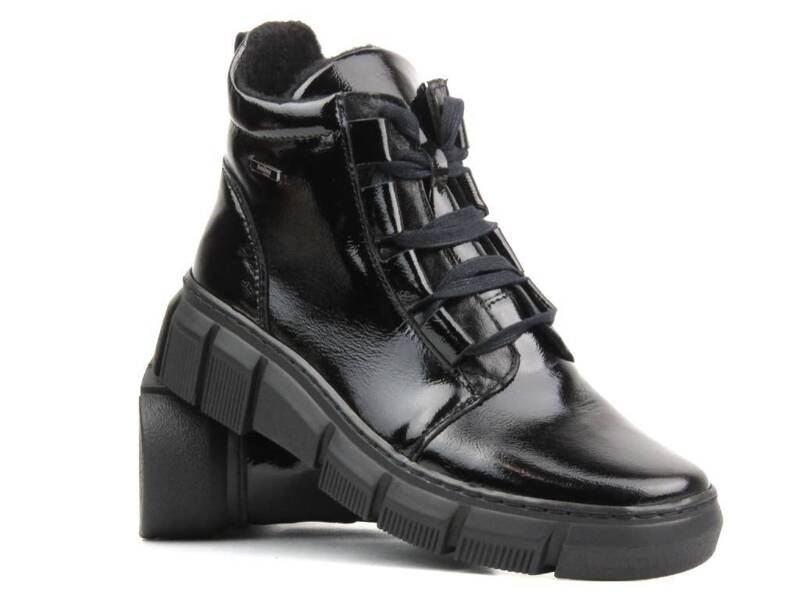 Damen-Lederstiefel - HELIOS KOMFORT 523, schwarz