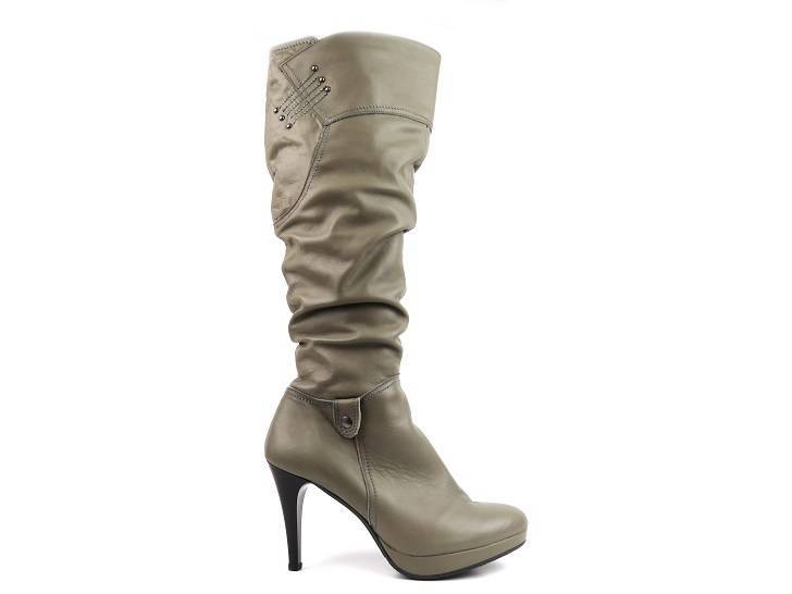 Damen-Lederstiefel mit hohen Absätzen – ZYCH &amp; STASZEWSKI 2213, grau