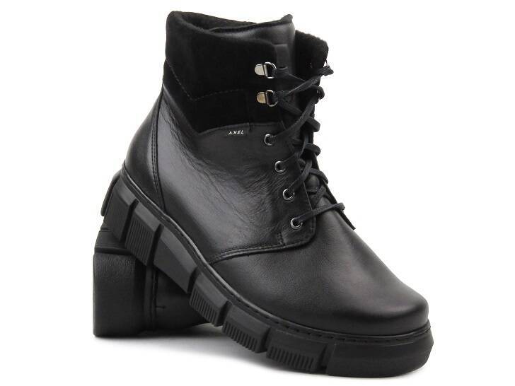 Damen-Lederstiefeletten - AXEL 4482, schwarz