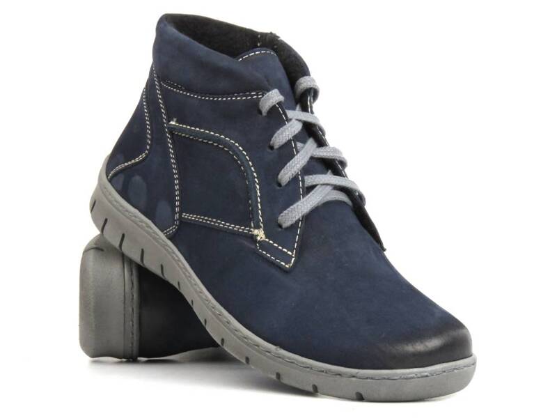 Damen-Lederstiefeletten – Blu 1013, Marineblau