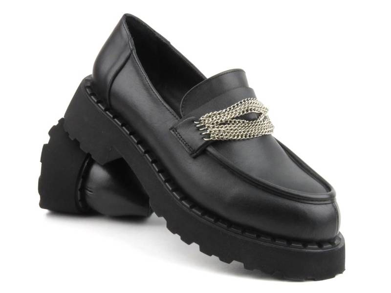 Damen-Loafer mit dekorativem Obermaterial – VENEZIA 00103420D 827, schwarz