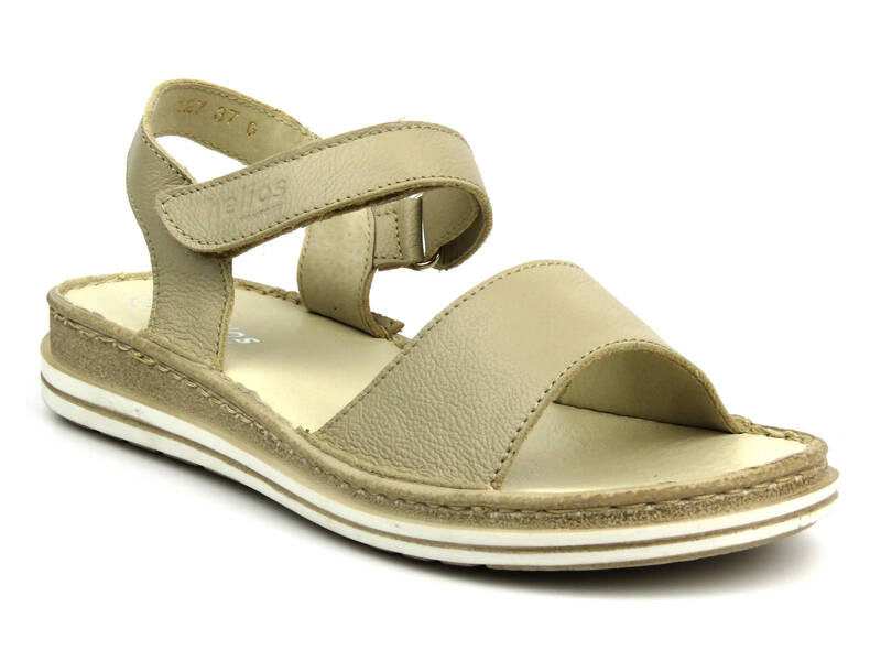 Damen-Plateausandalen aus Leder – HELIOS Komfort 248, hellbraun