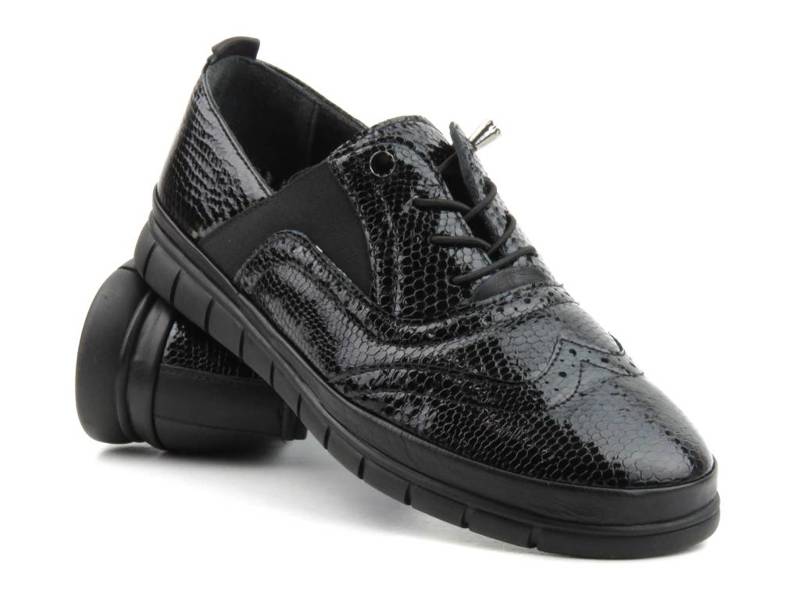 Damen-Sneaker aus Naturleder - VENEZIA 234419-1, schwarz