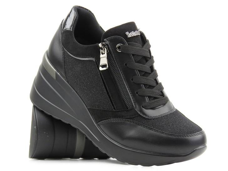 Damen-Sneaker mit Keilabsatz – INBLU IN001298, schwarz