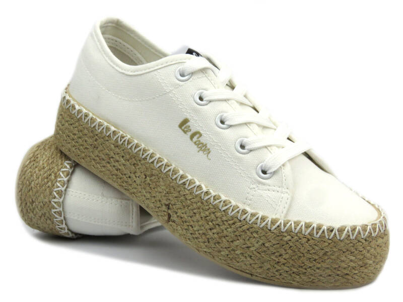 Damen-Sneaker mit geflochtener Sohle – LEE COOPER LCW-24-44-2410L, weiß