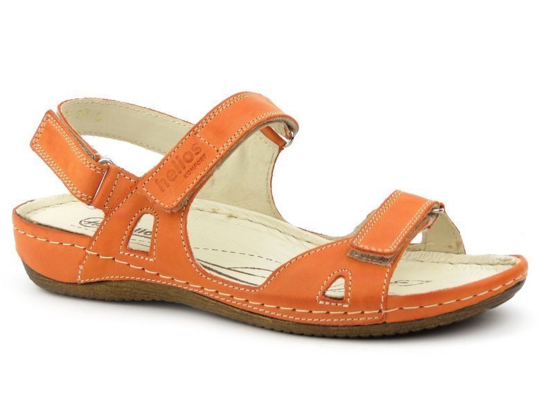 Damen-Sportsandalen aus Leder – HELIOS Komfort 205, orange