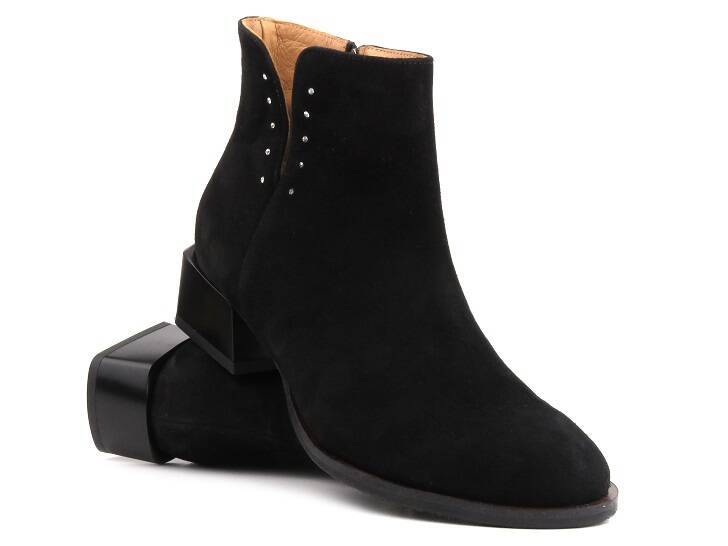 Damen-Stiefeletten aus Wildleder mit hohem Absatz – Venezia 1551, schwarz