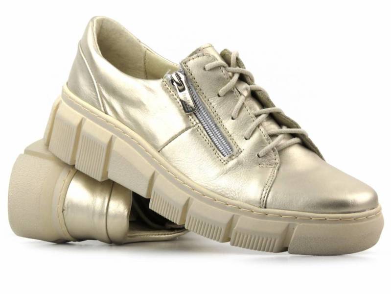 Damenlederschuhe der polnischen Marke HELIOS Komfort 413, Gold