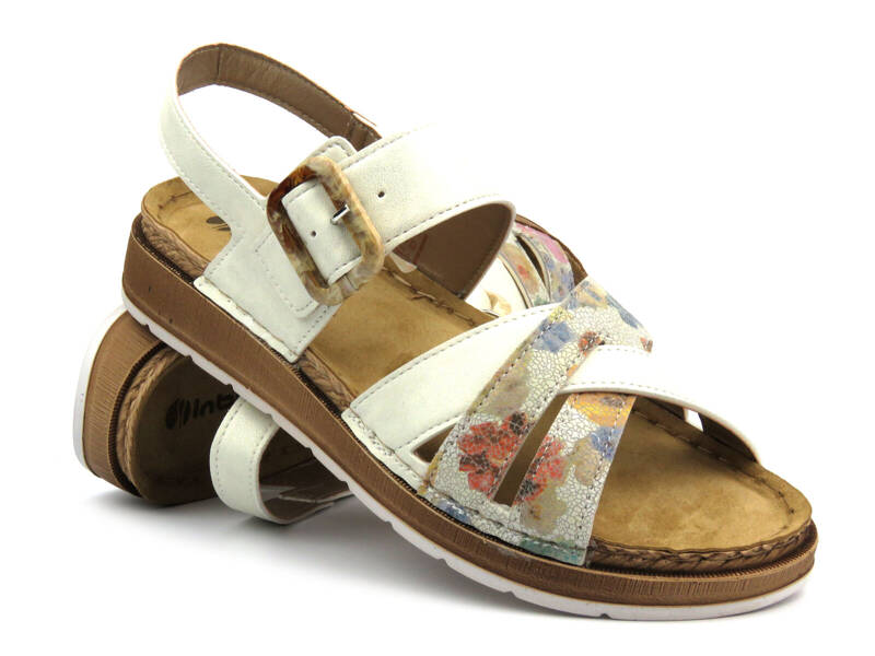 Damensandalen mit Lederinnensohle – INBLU GL-61, beige