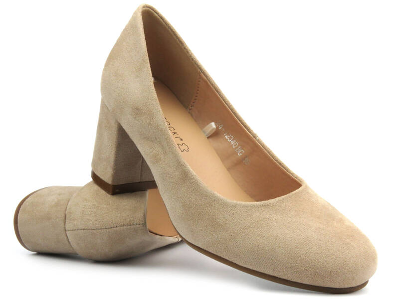 Elegante Damenschuhe auf Block - Potocki 24-12340, beige