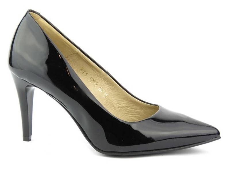 Elegante High Heels mit spitzer Spitze – Kati 1259, schwarz – Lack