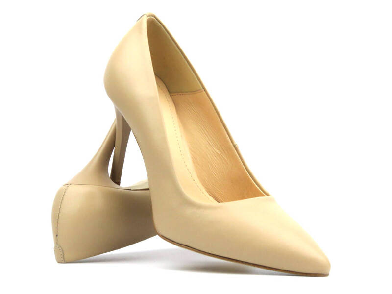 Elegante High Heels mit spitzer Spitze – UNCOME 35004, beige