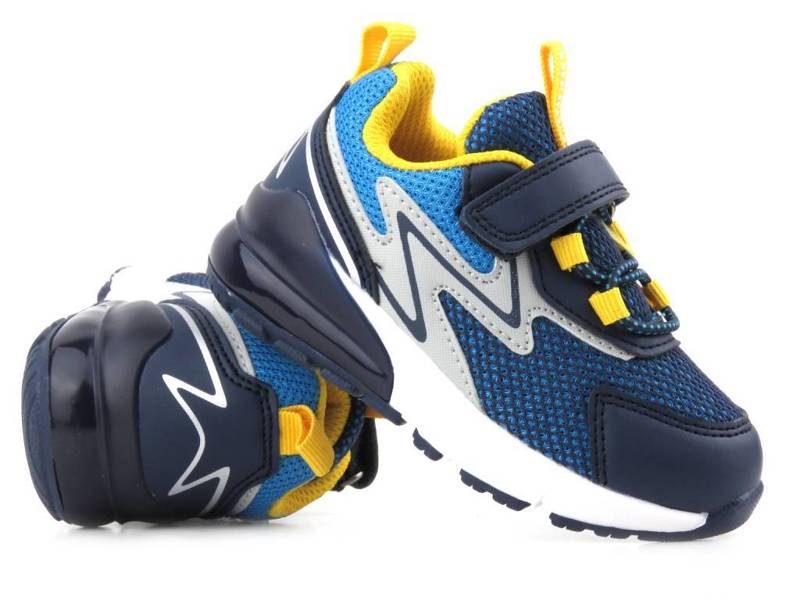 Glänzende Sportschuhe für Jungen – AMERICAN CLUB ES120/23, Marineblau