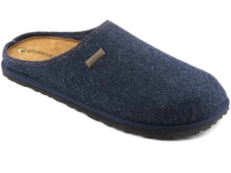 Herren-Filzpantoffeln mit Lederdecksohle - Brinkmann 220296-5, Marineblau