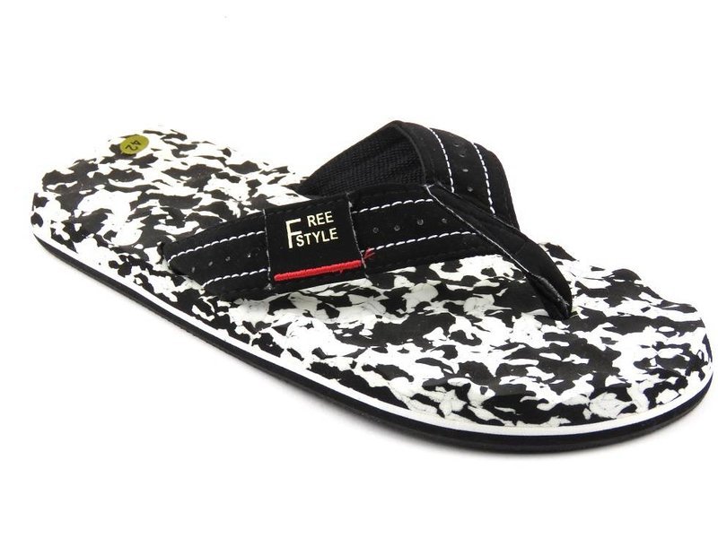 Herren-Flip-Flops Free Style, Schwarz und Weiß