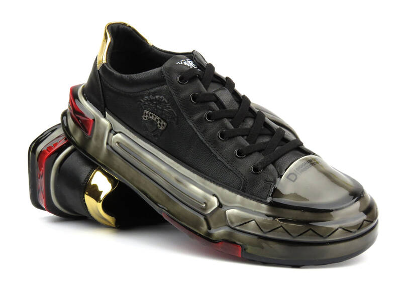 Herren-High-Top-Sneaker aus Leder – JOHN DOUBARE 7092, schwarz