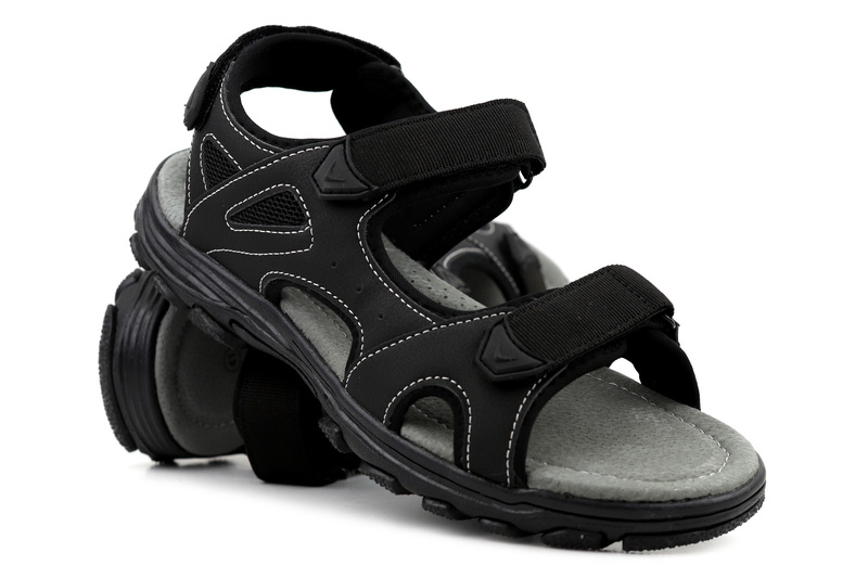 Herrensandalen mit Lederdecksohle - AMERICAN CLUB RL 119/23, schwarz