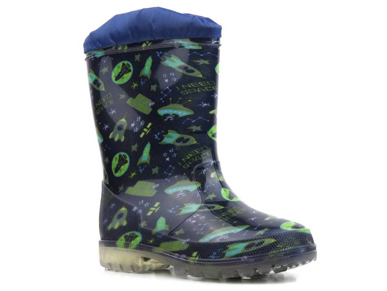 Hohe Kinder-Gummistiefel - WOJTYŁKO 4421G, Marineblau mit Platz