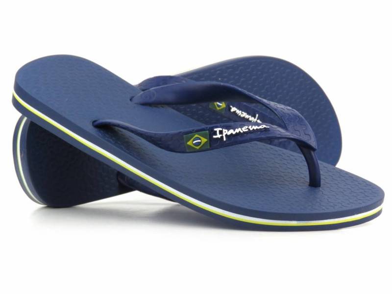 IPANEMA 80415 Herren-Schwimmbad-Flip-Flops, blau mit der brasilianischen Flagge